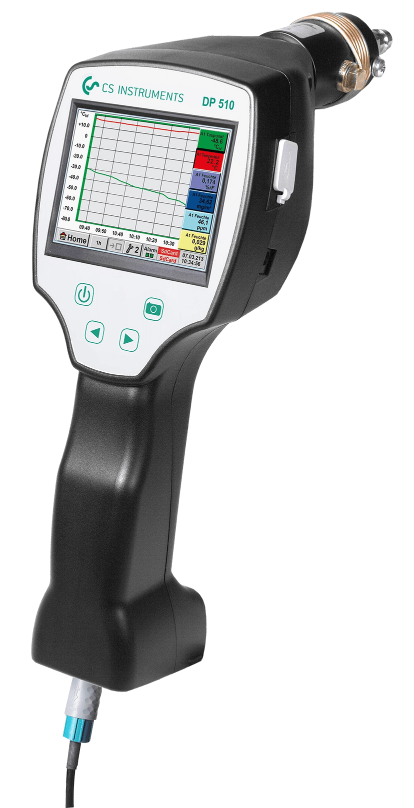 Medidor Portátil de Punto de Rocío DP 510 con Sensor Adicional